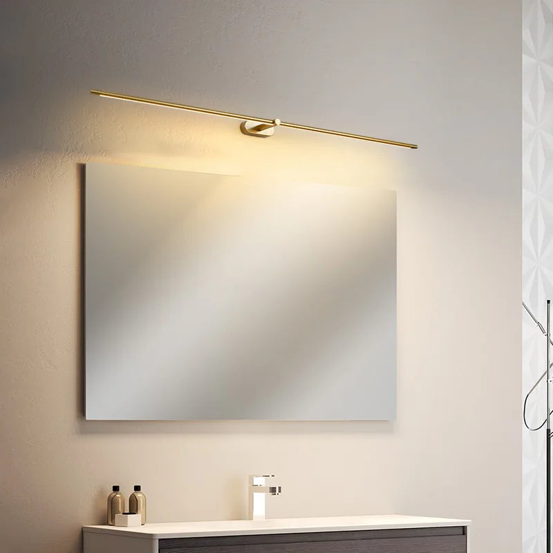 Black/Gold/White LED Mirror Light for Modern Bathroom Wall Fixtures