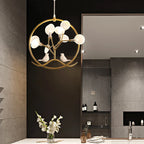 Gold Glass Ball Chandelier Nordic Design for Home Dining Kitchen Restaurant Hallway