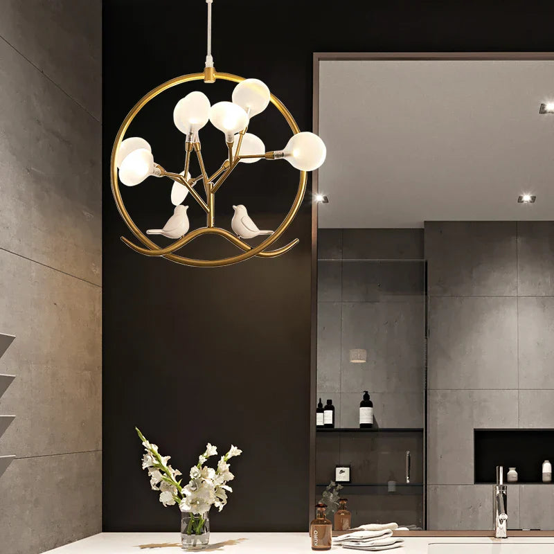 Gold Glass Ball Chandelier Nordic Design for Home Dining Kitchen Restaurant Hallway