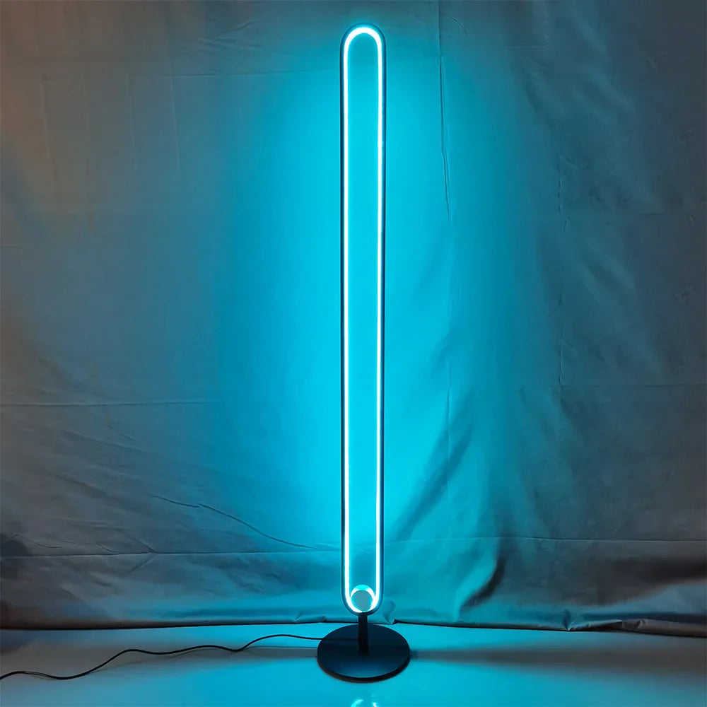 RGB LED Floor Lamp with Remote Control - Modern Minimalist Standing Light