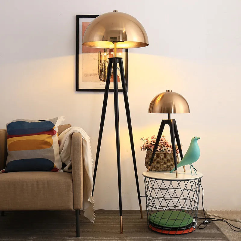 Tripod Mushroom Floor Lamp Vintage Design for Living Room Bedroom Home