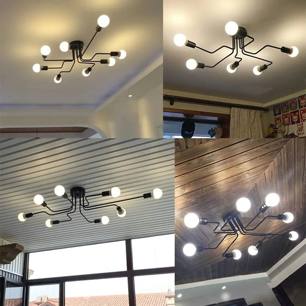 Vintage Wrought Iron Ceiling Lights Chandelier for Home Living Room Décor