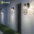 Retro Vintage Black Glass Outdoor Wall Sconce Luminaire