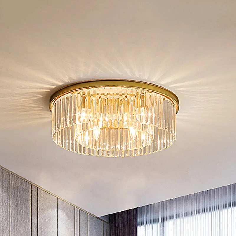 Crystal LED Ceiling Chandelier for Modern American Minimalist Décor