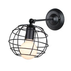 Vintage Industrial LED Cage Wall Light E27 Sconce Modern Indoor Lighting