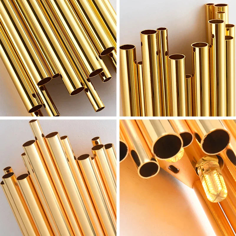 Gold LED Wall Lamp for Modern Minimalist Living Room, Bedroom, Study - Indoor Light Fixtures