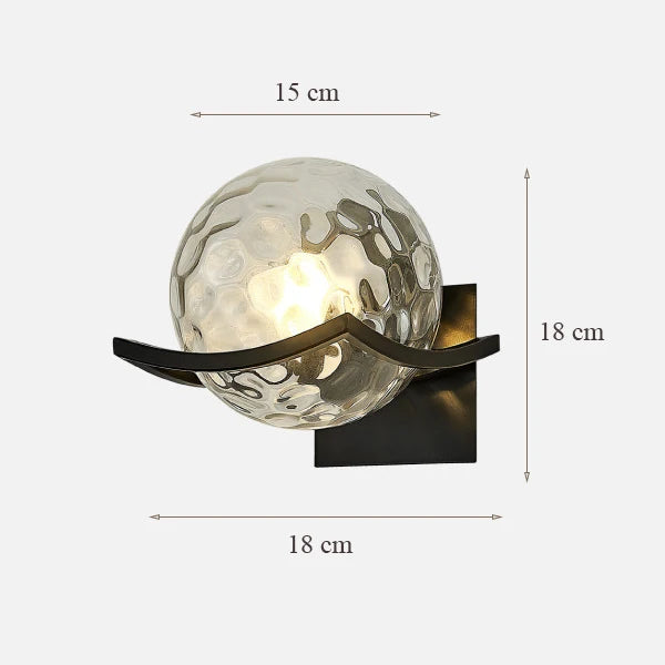 Moon Glass Wall Lamp for Bedroom Decoration - LED Night Light Fixtures
