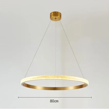 Gold Circle Chandelier Creative LED Lighting Modern Indoor Fixtures