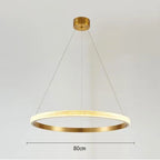 Gold Circle Chandelier Creative LED Lighting Modern Indoor Fixtures