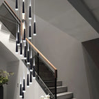 LED Chandelier Lighting for Staircase in Gold/Black/Silver/Coffe - Duplex & Villa Attic Suitable