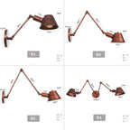 Vintage Iron Swimming Arm Wall Lamp - Rustic Retro Reading Light