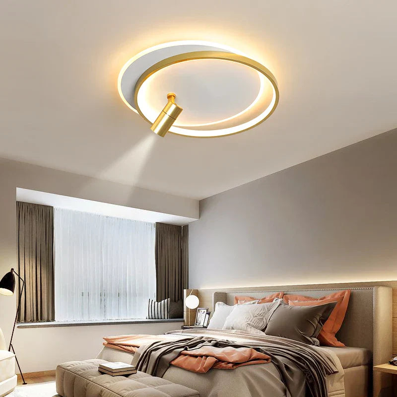 Dimmable LED Ceiling Lights with Remote Control, Modern Gold/Black Spotlights