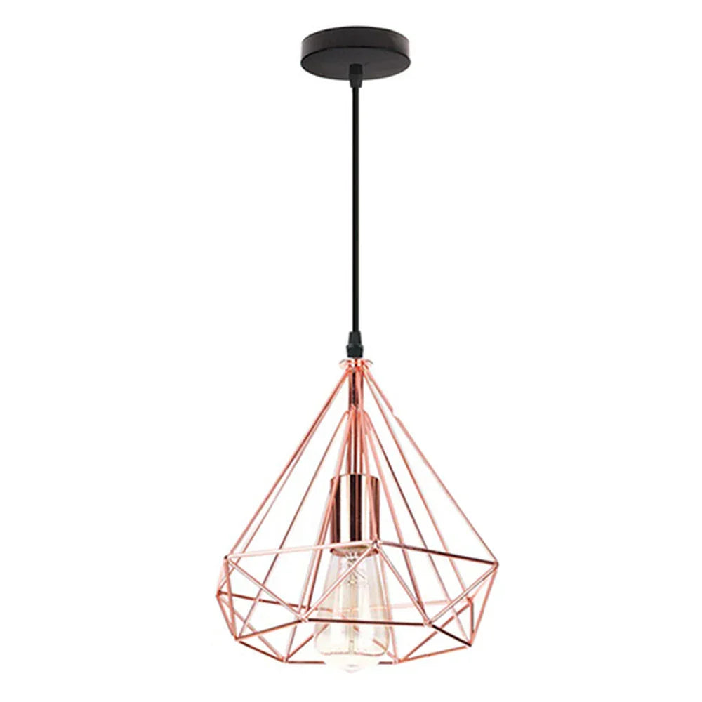 Industrial LED Pendant Light Vintage Loft Cage Hanging Lamp for Home Decor