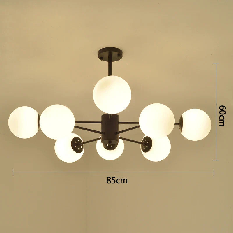 Black/Gold Glass Pendant Light for Living Room Bedroom Restaurant