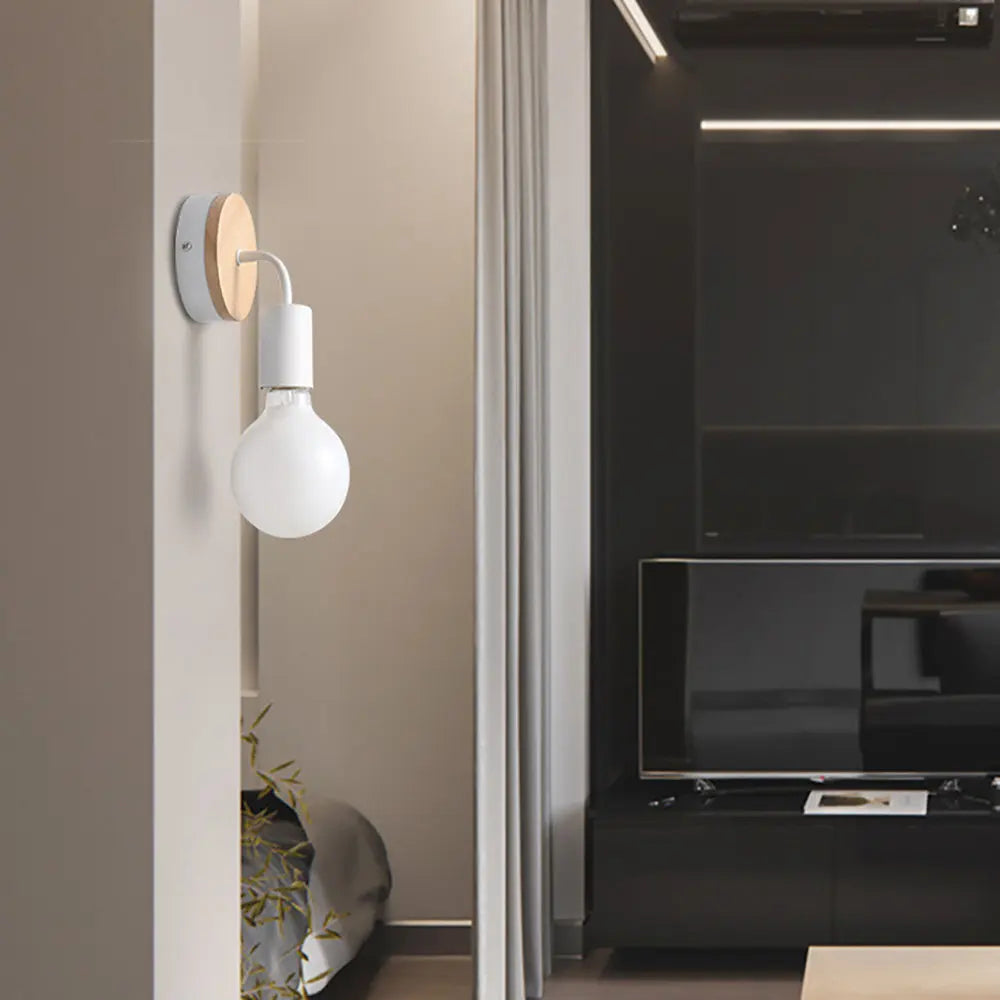 Modern Nordic Wooden Sconce Wall Lamp Indoor Home Light Fixture