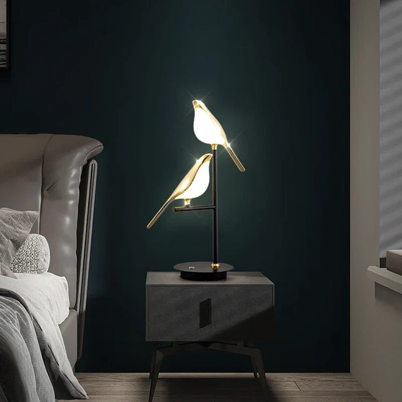 Luxury Bird Floor Lamp: Postmodern LED Golden Garden Study Living Room Lighting