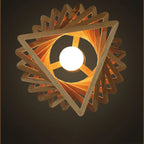 Triangle Wood Chandelier LED Indoor Hanging Lamp for Living Room decor