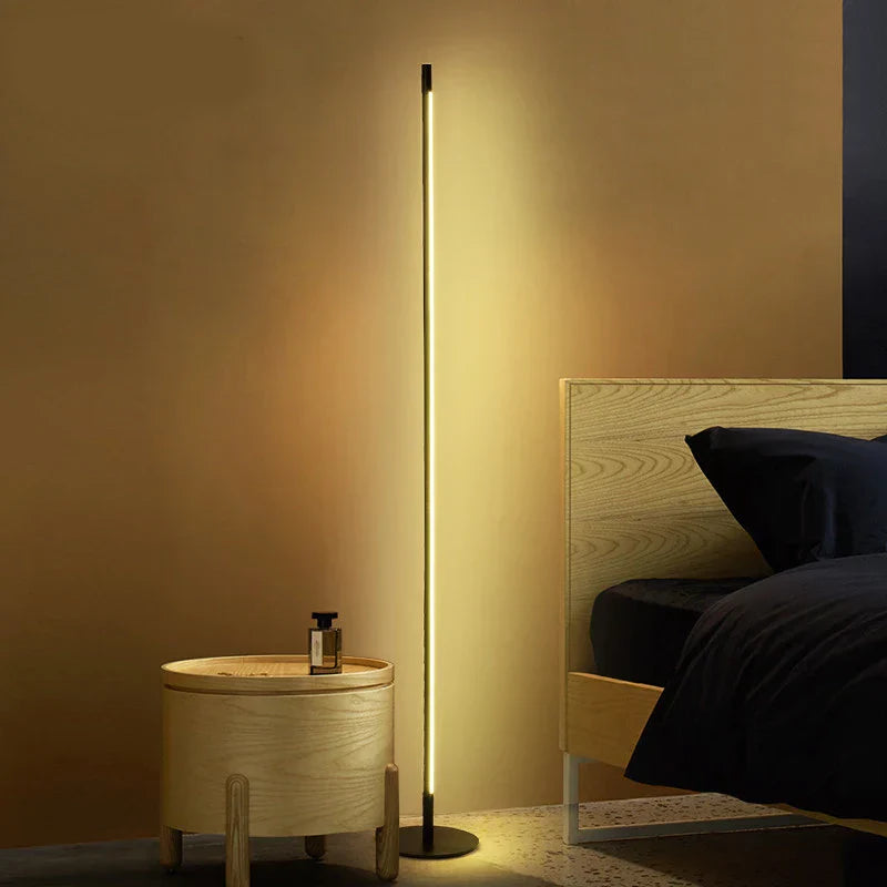 LED Cylindrical Floor Lamp Industrial Bedroom Standing Light