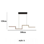 Nordic Geometry Black LED Chandelier for Living & Dining Room, Bar, Shop