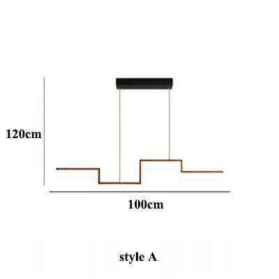 Nordic Geometry Black LED Chandelier for Living & Dining Room, Bar, Shop