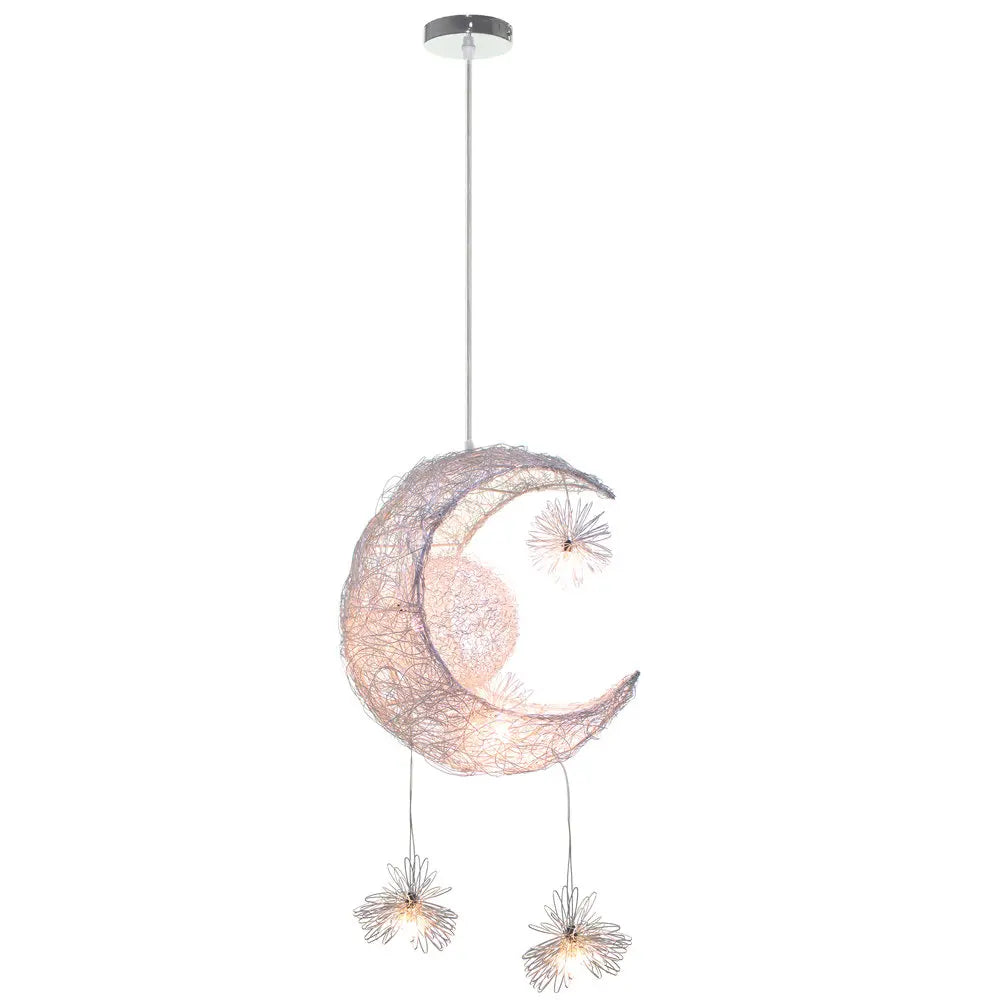 Moon Star LED Pendant Light for Kids Bedroom Christmas Decor