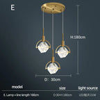 Nordic Crystal Chandelier Pendant for Bedroom Bar, Modern Luxury LED Light