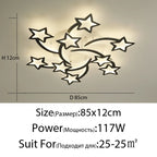 Modern LED Star Chandelier with Remote Control Indoor Lighting