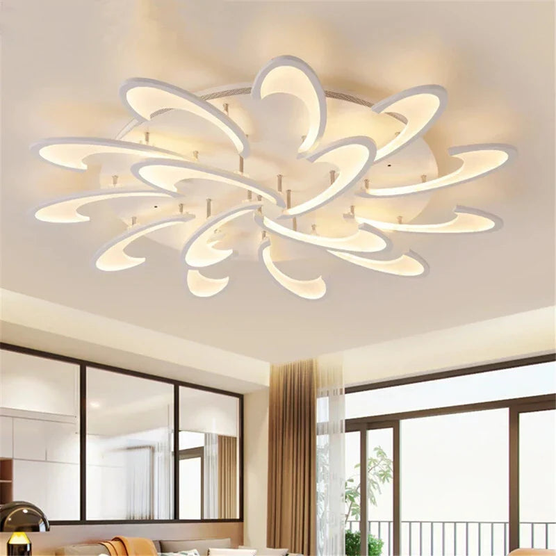Petal Ceiling Lamp - Modern Black White Minimalist Lighting