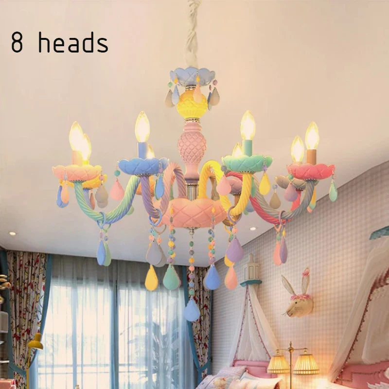 Rainbow Crystal Chandelier for Bedroom & Children's Room