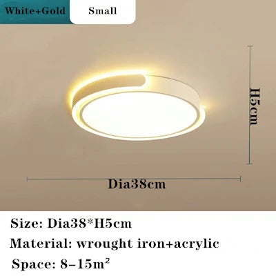 Round Black White Gold LED Ceiling Light for Home Lighting