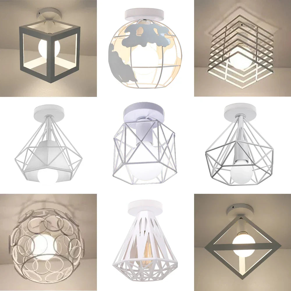 Nordic Industrial LED Ceiling Lights for Home Bedroom Living Room Kitchen