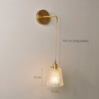 Glass Wall Sconce Lamp for Bedroom, Modern Led Bedside Light E27 Fixtures