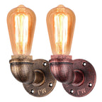 Retro Water Pipe Wall Sconce Vintage Loft E27 Light Fixture Bar Home Decor