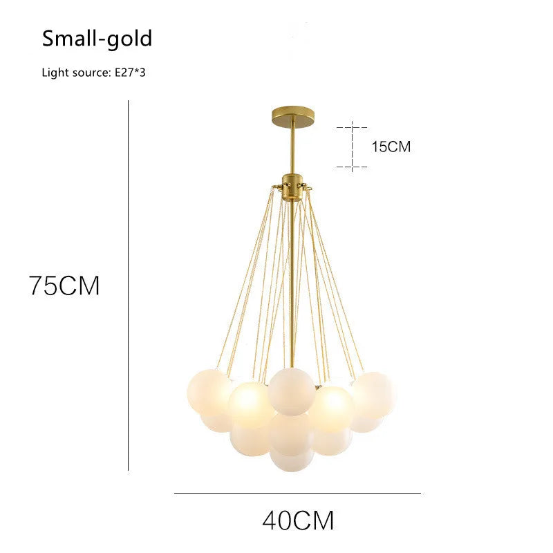Modern Glass Ball Chandelier LED Lighting Fixtures for Restaurant and Children's Room