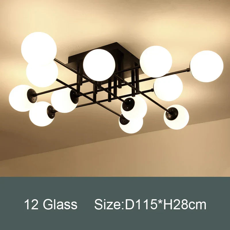 Milk Glass Ceiling Light Modern Ceiling Lamp Living Room Lighting