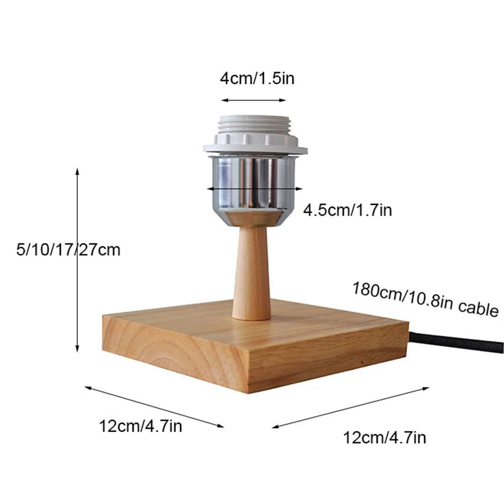 Square Wooden Lamp Base Holder with On/Off Switch for DIY Industrial Table Lamp Decor