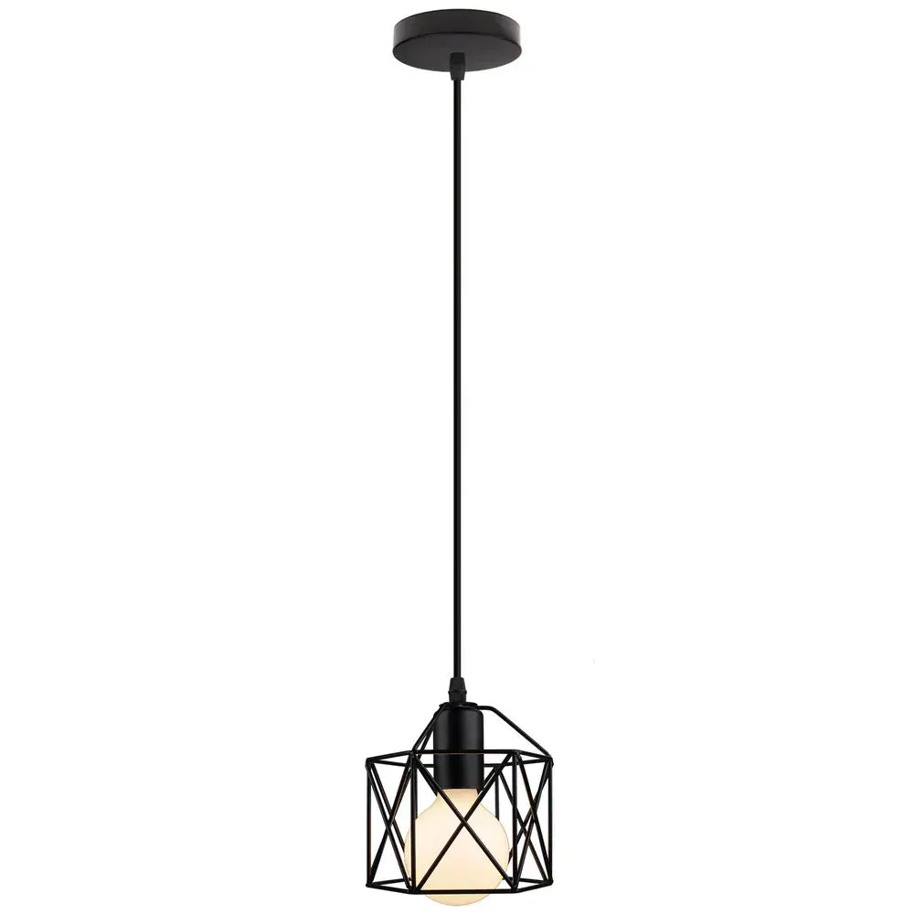 Cage Pendant Light: Modern Nordic Vintage Retro Loft Industrial Metal Hanging Fixture