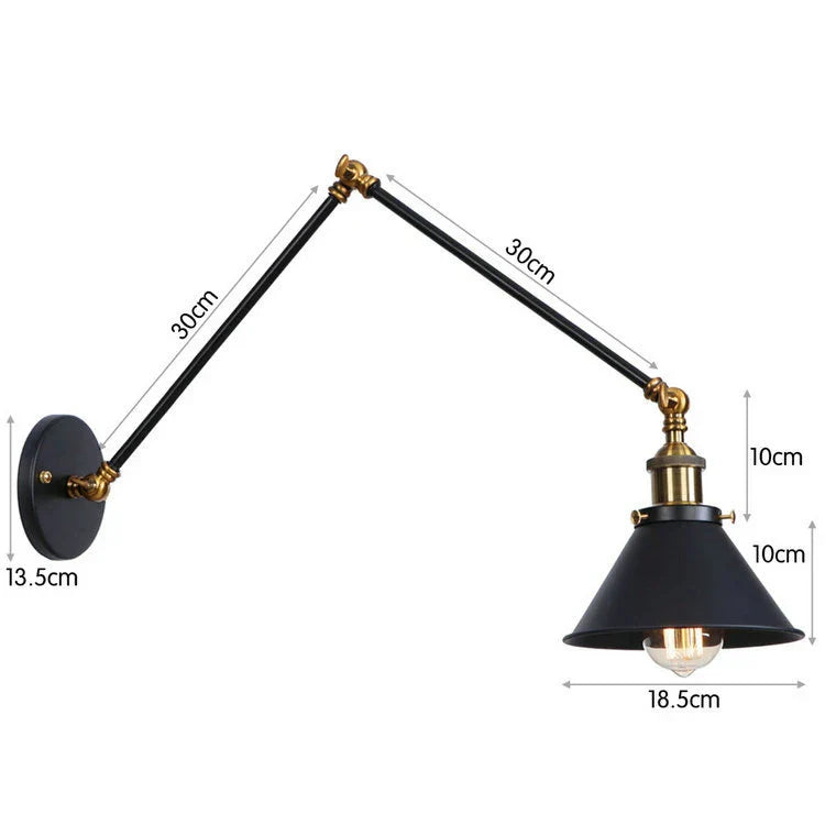 Vintage Long Arm Wall Sconce for Bedroom and Indoor Corridors