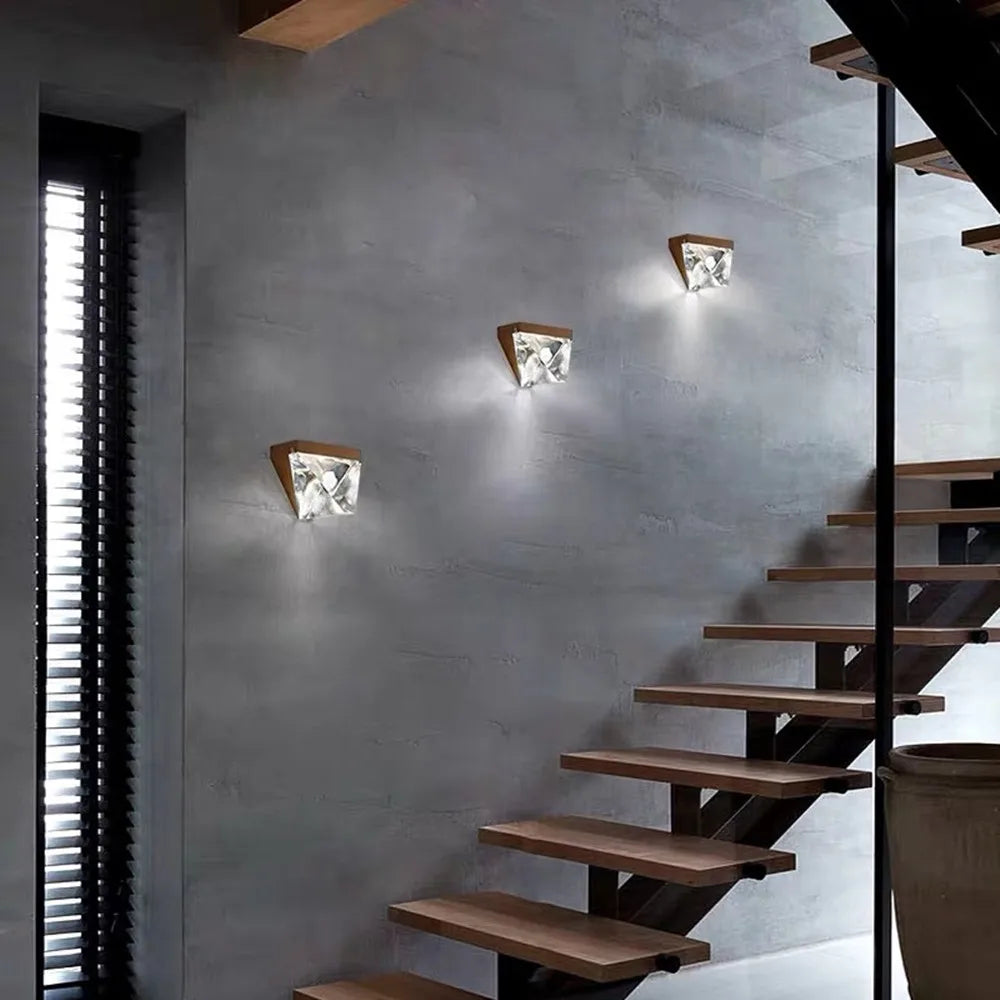 Crystal LED Wall Sconce: Modern Minimalist Bedroom Luxury Light