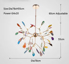 Agate Branch Chandelier - Nordic Glass LED Globe for Bedroom, Kitchen, Dining Room