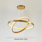 Gold Circle Chandelier Creative LED Lighting Modern Indoor Fixtures