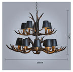 Antler Chandelier: Retro Resin Pendant Lamp for Living Room, Modern Rustic Lighting
