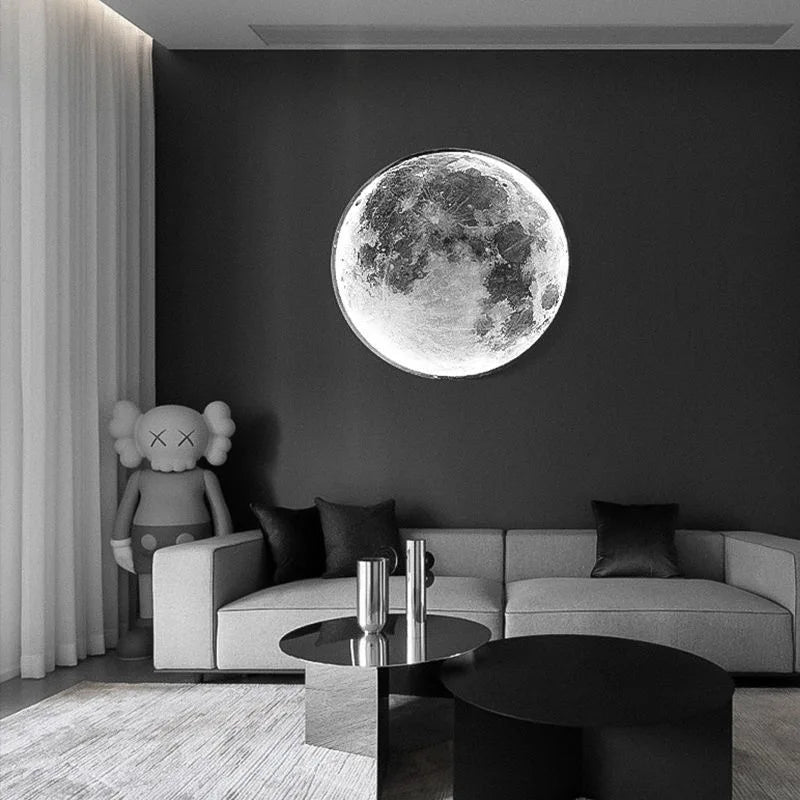 LED Moon Wall Lamp: Modern Nordic Bedroom Decor Lighting
