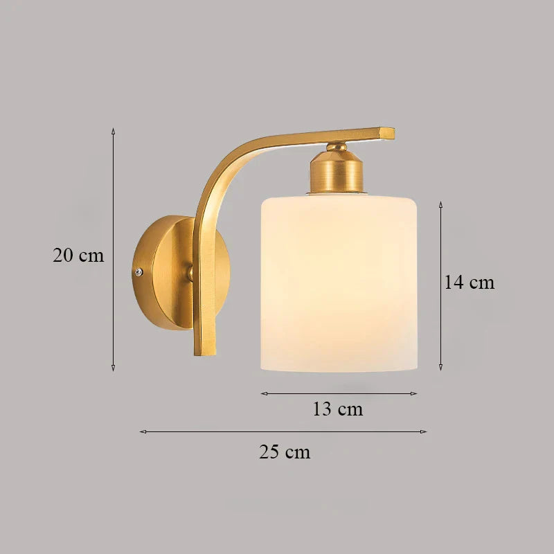 Brass Glass Wall Sconce Lighting, Classic Nordic Loft Interior Fixture