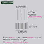 Linear Fishbone Chandelier: Nordic Minimalist Dining Room Office Living Room Lighting