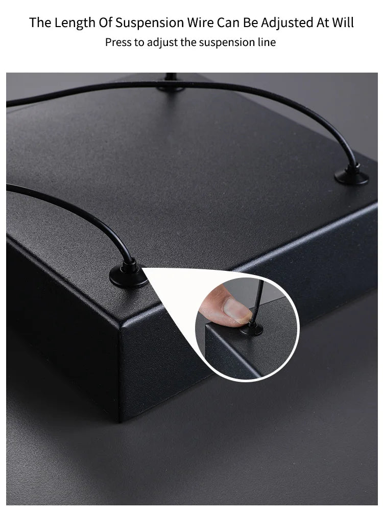 Black Nordic Chandelier LED Light Minimalist Designer Style Bar Living Room