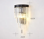 Black Gold Crystal Wall Lights for Bedroom Living Room Home LED Sconce