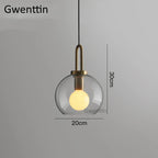 Luxe Glass Ball Pendant Lights: LED Nordic Hanging Lamp for Home Art Decor