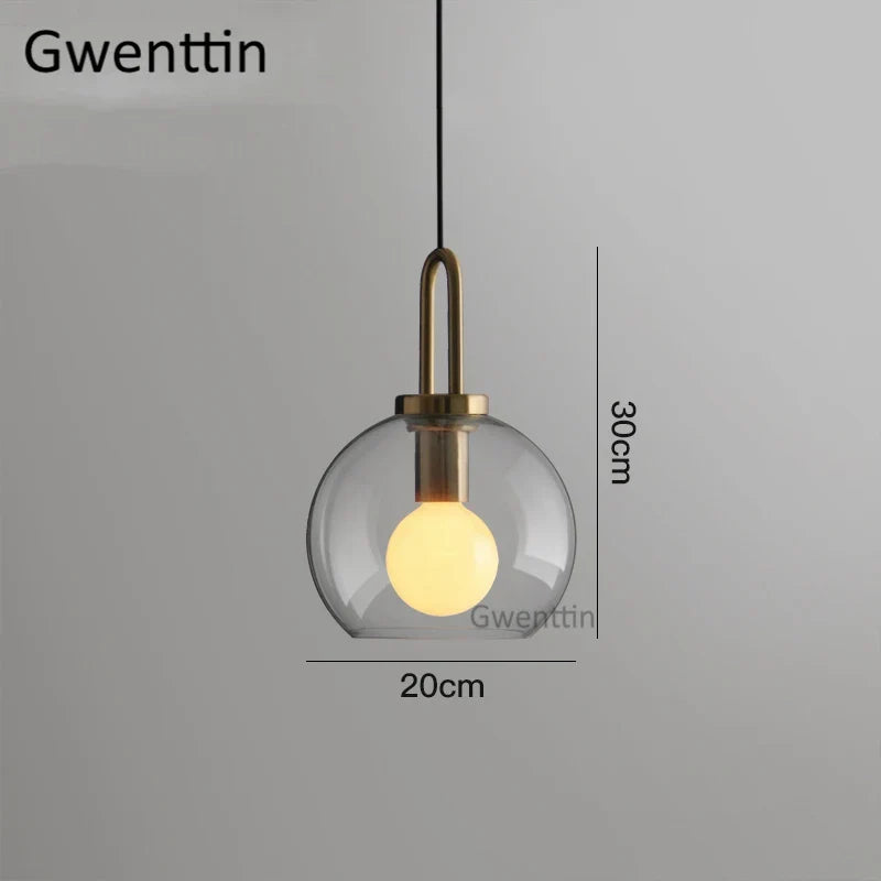 Luxe Glass Ball Pendant Lights: LED Nordic Hanging Lamp for Home Art Decor