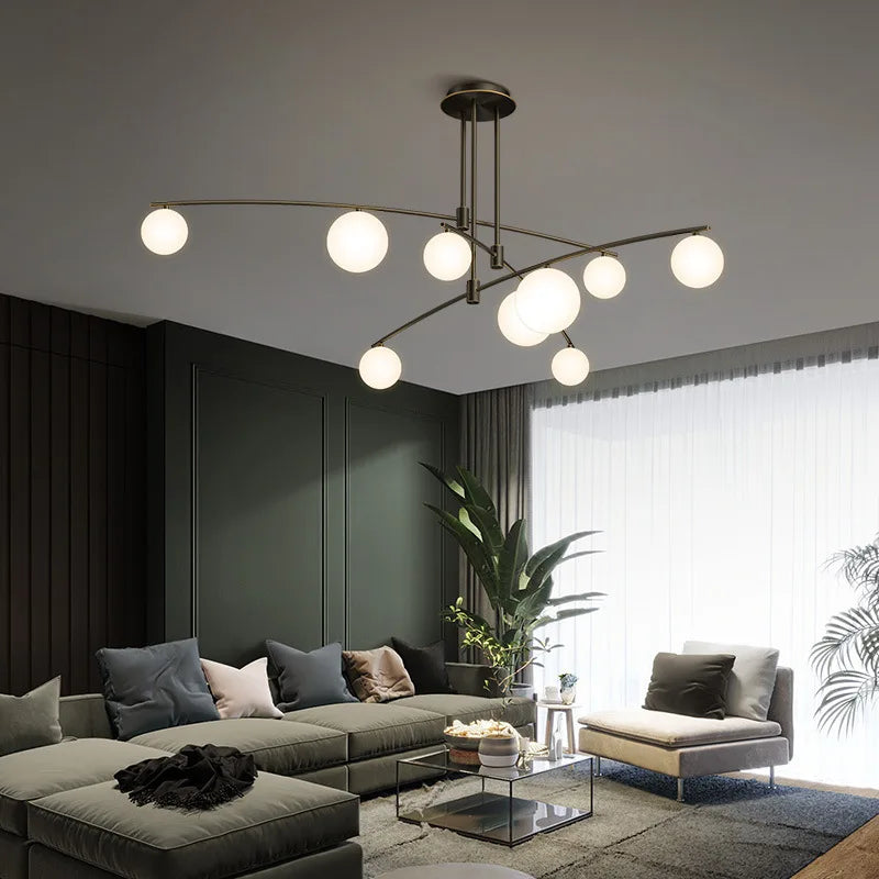 Nordic Bean Chandelier: Modern, Simple, Creative Lighting for Living Room, Dining Room, Bedroom